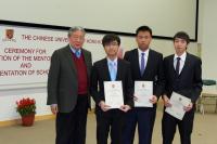 Mr David Chu and the recipients of the CW Chu Foundation Scholarships